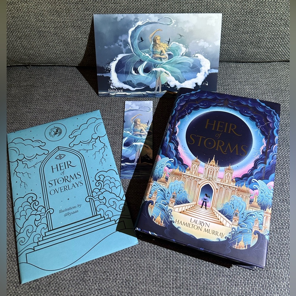 Heir of Storms Fairyloot signed with sprayed edges, overlays, bookmark + card